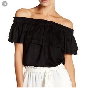 Young fabulous and broke black off the shoulder top size small soft